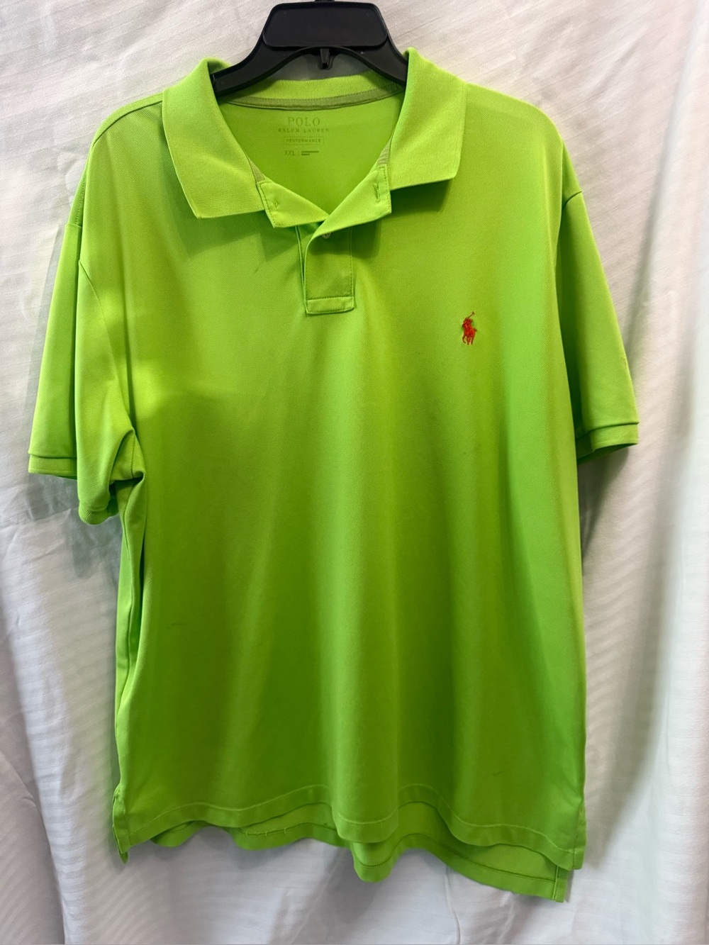 Ralph Lauren Men’s Neon Lime Green Polo with Red Pony